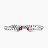 Cable Flex® Bracelet Sterling Silver with Rhodolite Garnet and Diamonds, 6mm