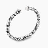 Cable Flex® Bracelet Sterling Silver with Pearls and Diamonds, 6mm