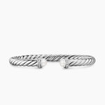 Cable Flex® Bracelet Sterling Silver with Pearls and Diamonds, 6mm