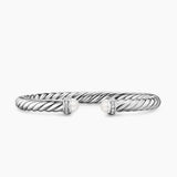 Cable Flex® Bracelet Sterling Silver with Pearls and Diamonds, 6mm