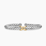 Cable Flex® X Bracelet Sterling Silver with 14K Yellow Gold, 6mm