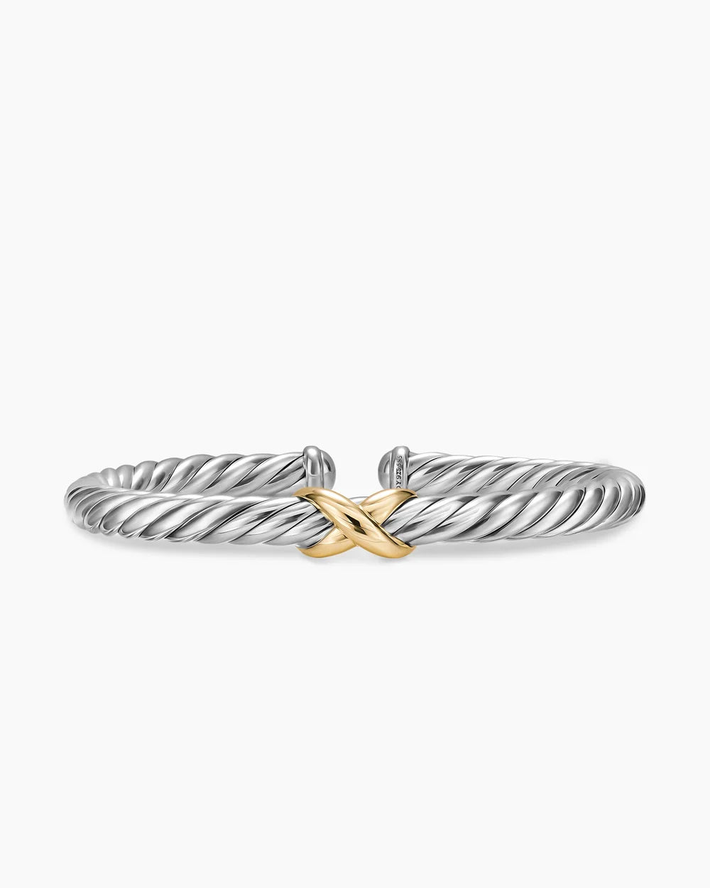 CABLE FLEX® X BRACELET Sterling Silver with 14K Yellow Gold, 6mm