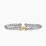 CABLE FLEX® X BRACELET Sterling Silver with 14K Yellow Gold, 6mm