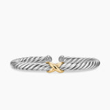 CABLE FLEX® X BRACELET Sterling Silver with 14K Yellow Gold, 6mm