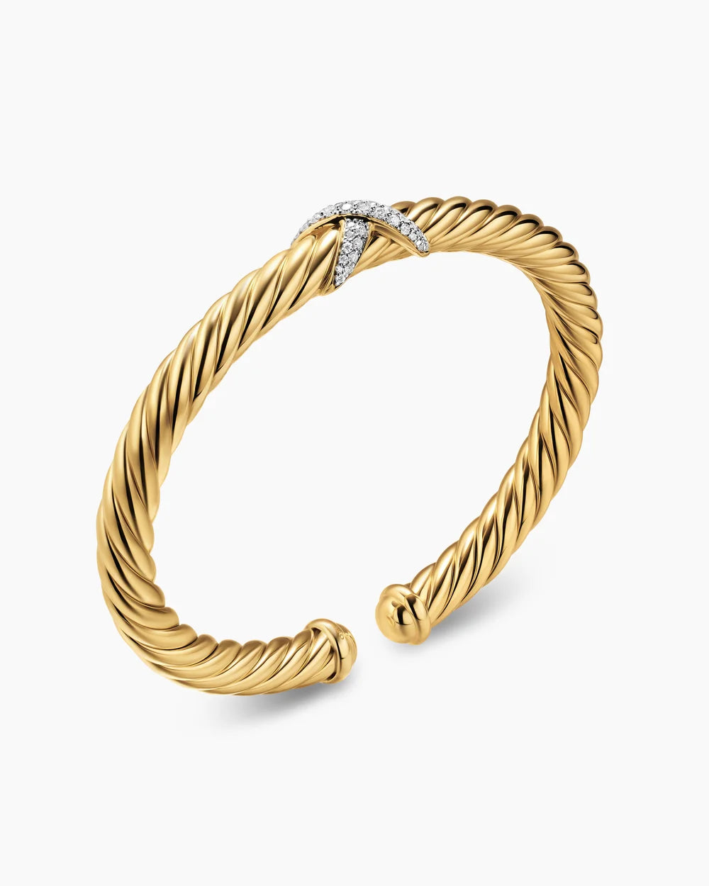 CABLESPIRA® FLEX X BRACELET 18K Yellow Gold with Diamonds, 6mm