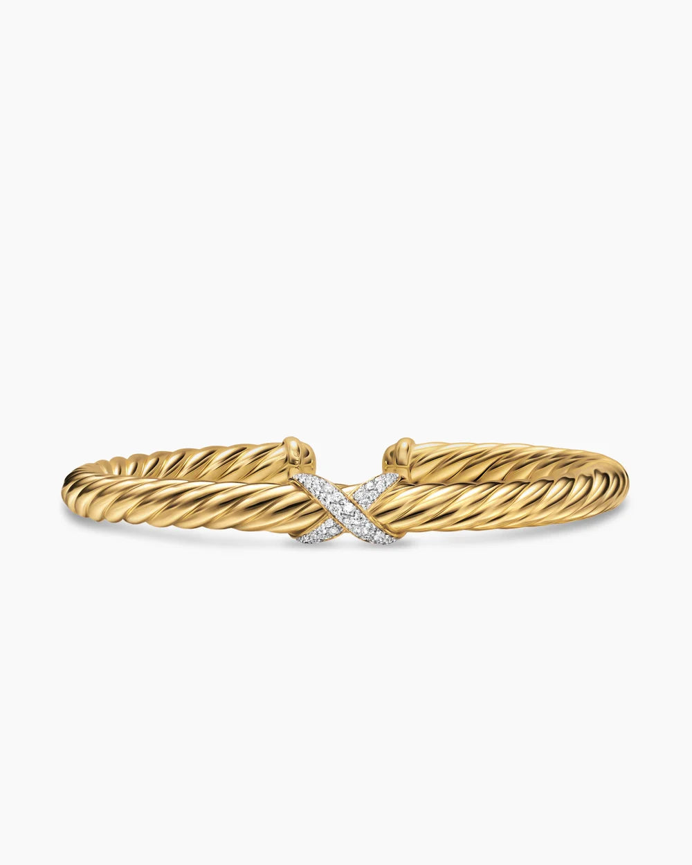 CABLESPIRA® FLEX X BRACELET 18K Yellow Gold with Diamonds, 6mm