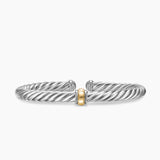 CABLE FLEX® CENTER STATION BRACELET Sterling Silver with 14K Yellow Gold, 6mm
