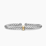 Cable Flex® Center Station Bracelet Sterling Silver with 14K Yellow Gold, 6mm