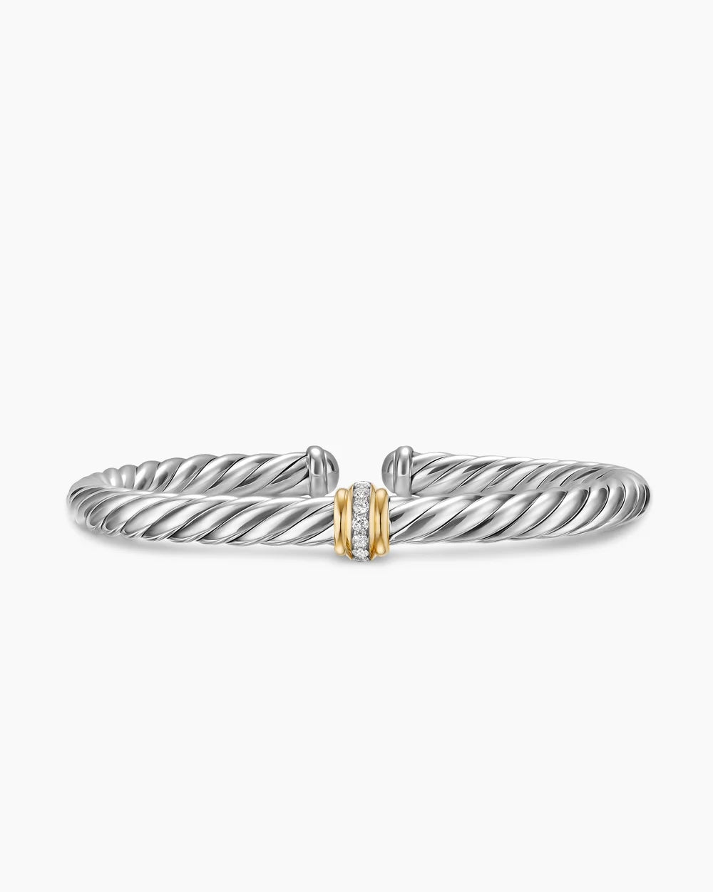 CABLE FLEX® CENTER STATION BRACELET Sterling Silver with 14K Yellow Go ...