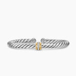 CABLE FLEX® CENTER STATION BRACELET Sterling Silver with 14K Yellow Gold and Diamonds, 6mm
