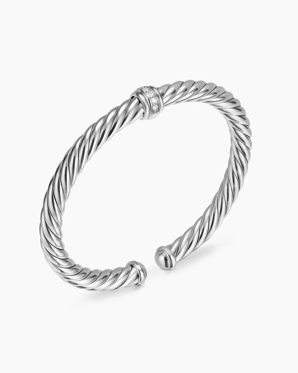 Cable Flex® Center Station Bracelet Sterling Silver with Diamonds, 6mm