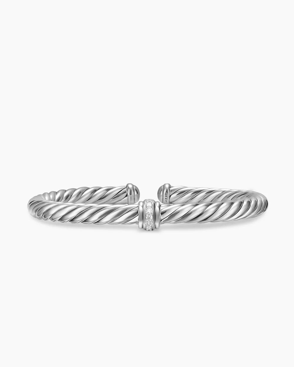 Cable Flex® Center Station Bracelet Sterling Silver with Diamonds, 6mm