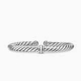 CABLE FLEX® CENTER STATION BRACELET Sterling Silver with Diamonds, 6mm