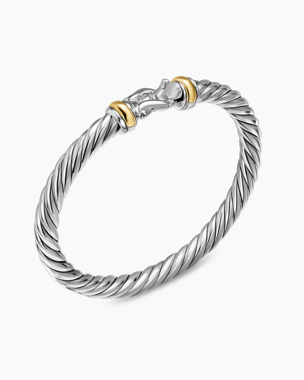 CABLE FLEX® BUCKLE BRACELET Sterling Silver with 14K Yellow Gold, 6mm