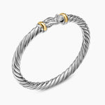 CABLE FLEX® BUCKLE BRACELET Sterling Silver with 14K Yellow Gold, 6mm