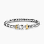 CABLE FLEX® BUCKLE BRACELET Sterling Silver with 14K Yellow Gold, 6mm