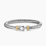 CABLE FLEX® BUCKLE BRACELET Sterling Silver with 14K Yellow Gold, 6mm