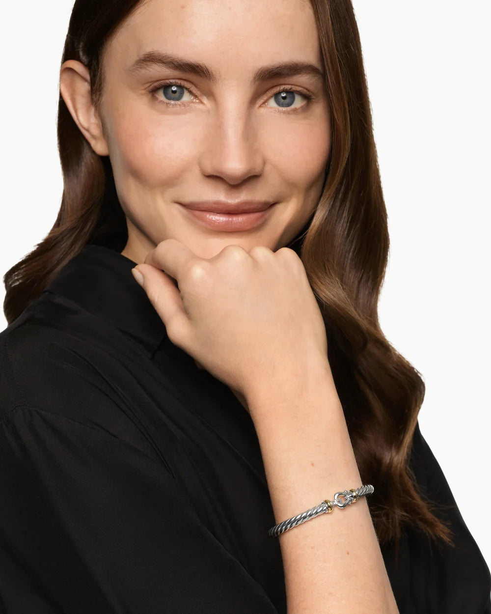 CABLE FLEX® BUCKLE BRACELET Sterling Silver with 14K Yellow Gold, 6mm