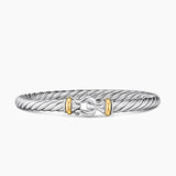 CABLE FLEX® BUCKLE BRACELET Sterling Silver with 14K Yellow Gold, 6mm