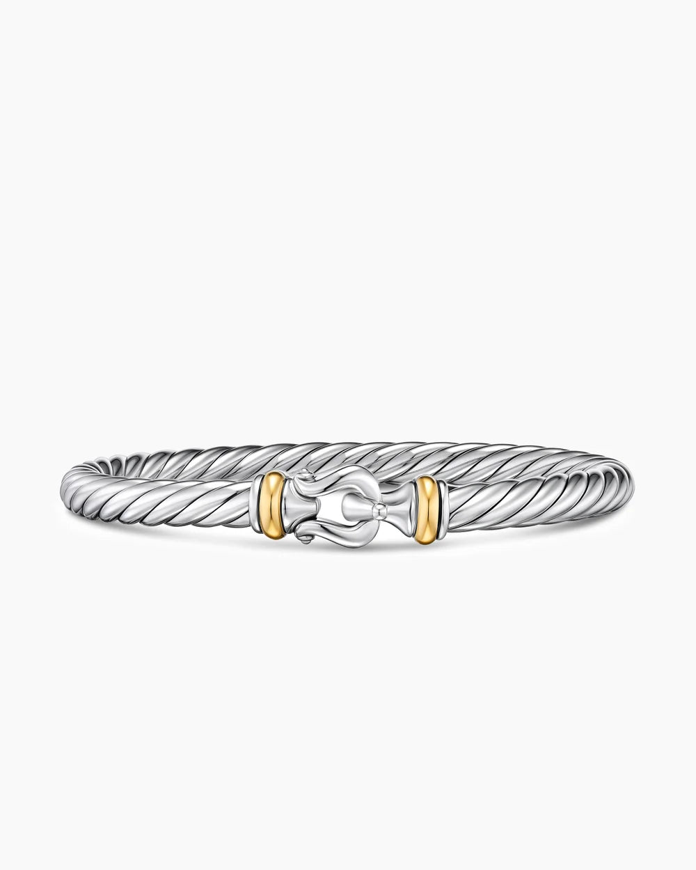 CABLE FLEX® BUCKLE BRACELET Sterling Silver with 14K Yellow Gold, 6mm