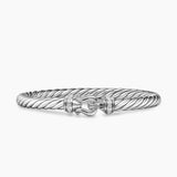 CABLE FLEX® BUCKLE BRACELET Sterling Silver with Diamonds, 6mm