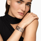BOLD CROSSOVER MULTI ROW CUFF BRACELET Sterling Silver, 24.4mm
