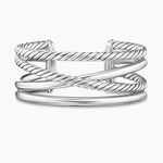 Bold Crossover Multi Row Cuff Bracelet Sterling Silver, 24.4mm