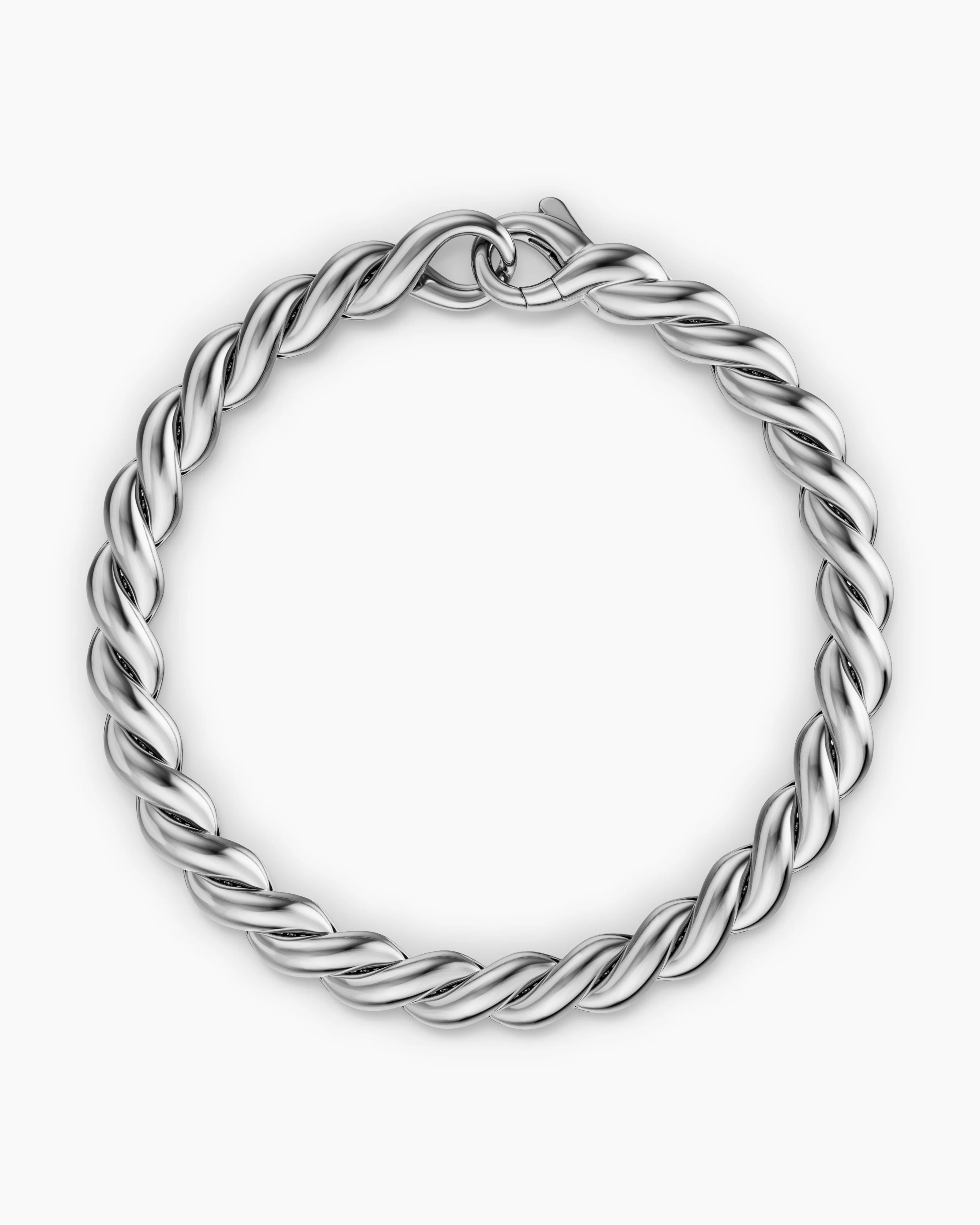 SCULPTED CABLE CHAIN BRACELET Sterling Silver, 5.7mm
