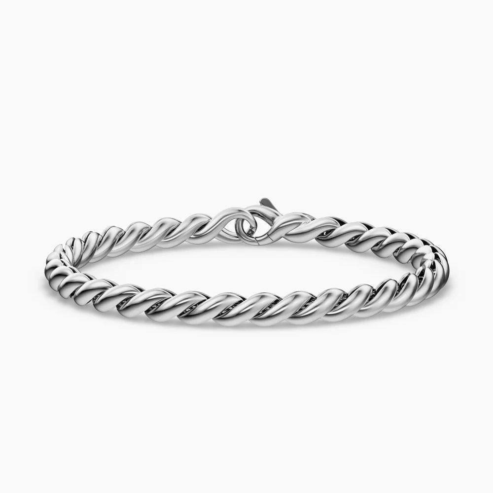 SCULPTED CABLE CHAIN BRACELET Sterling Silver, 5.7mm