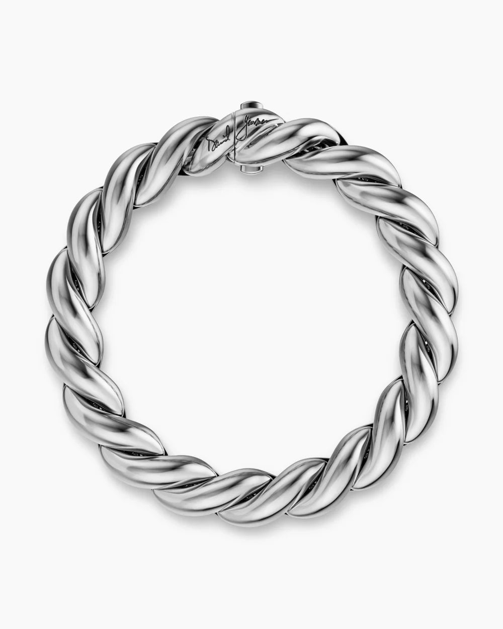 SCULPTED CABLE CHAIN BRACELET Sterling Silver, 10mm