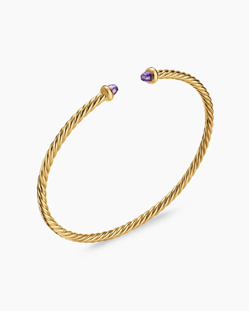 MICRO CABLESPIRA® FLEX BRACELET 18K Yellow Gold with Amethyst, 2.6mm