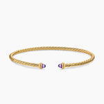 MICRO CABLESPIRA® FLEX BRACELET 18K Yellow Gold with Amethyst, 2.6mm