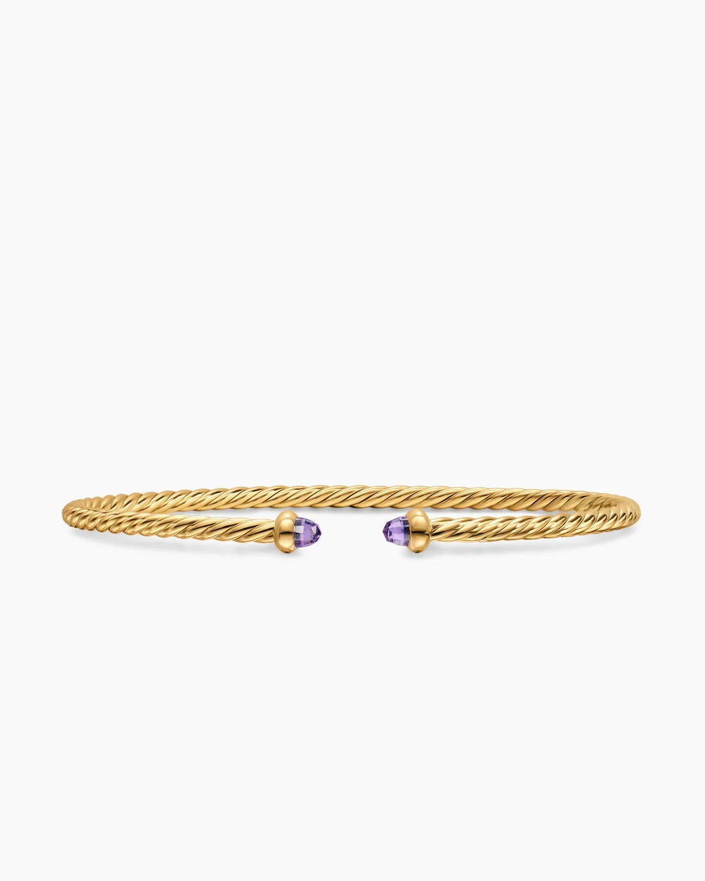 MICRO CABLESPIRA® FLEX BRACELET 18K Yellow Gold with Amethyst, 2.6mm