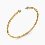 MICRO CABLESPIRA® FLEX BRACELET 18K Yellow Gold with Aquamarine, 2.6mm