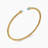 MICRO CABLESPIRA® FLEX BRACELET 18K Yellow Gold with Aquamarine, 2.6mm