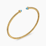 MICRO CABLESPIRA® FLEX BRACELET 18K Yellow Gold with Blue Topaz, 2.6mm
