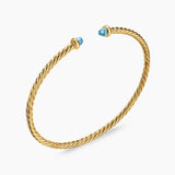 MICRO CABLESPIRA® FLEX BRACELET 18K Yellow Gold with Blue Topaz, 2.6mm