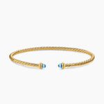 MICRO CABLESPIRA® FLEX BRACELET 18K Yellow Gold with Blue Topaz, 2.6mm