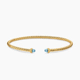 MICRO CABLESPIRA® FLEX BRACELET 18K Yellow Gold with Blue Topaz, 2.6mm