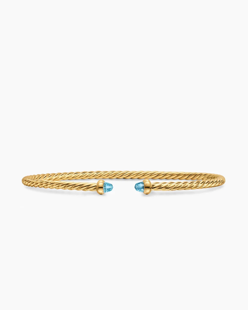 MICRO CABLESPIRA® FLEX BRACELET 18K Yellow Gold with Blue Topaz, 2.6mm