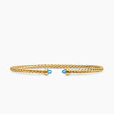 MICRO CABLESPIRA® FLEX BRACELET 18K Yellow Gold with Blue Topaz, 2.6mm