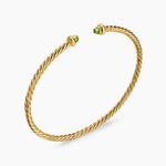 MICRO CABLESPIRA® FLEX BRACELET 18K Yellow Gold with Peridot, 2.6mm
