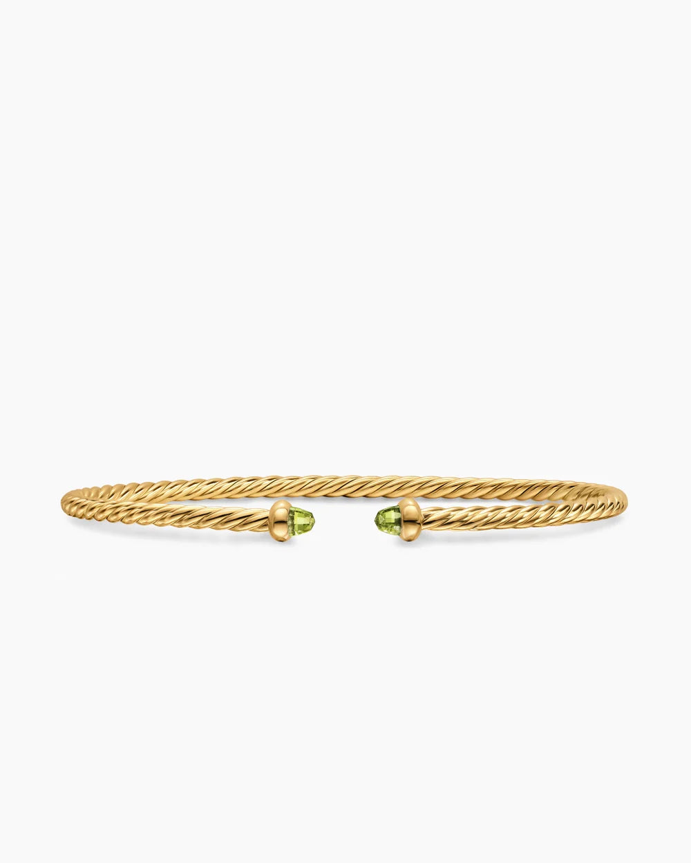 MICRO CABLESPIRA® FLEX BRACELET 18K Yellow Gold with Peridot, 2.6mm