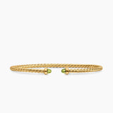 MICRO CABLESPIRA® FLEX BRACELET 18K Yellow Gold with Peridot, 2.6mm