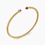 MICRO CABLESPIRA® FLEX BRACELET 18K Yellow Gold with Rhodolite Garnets, 2.6mm