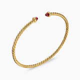 MICRO CABLESPIRA® FLEX BRACELET 18K Yellow Gold with Rhodolite Garnets, 2.6mm