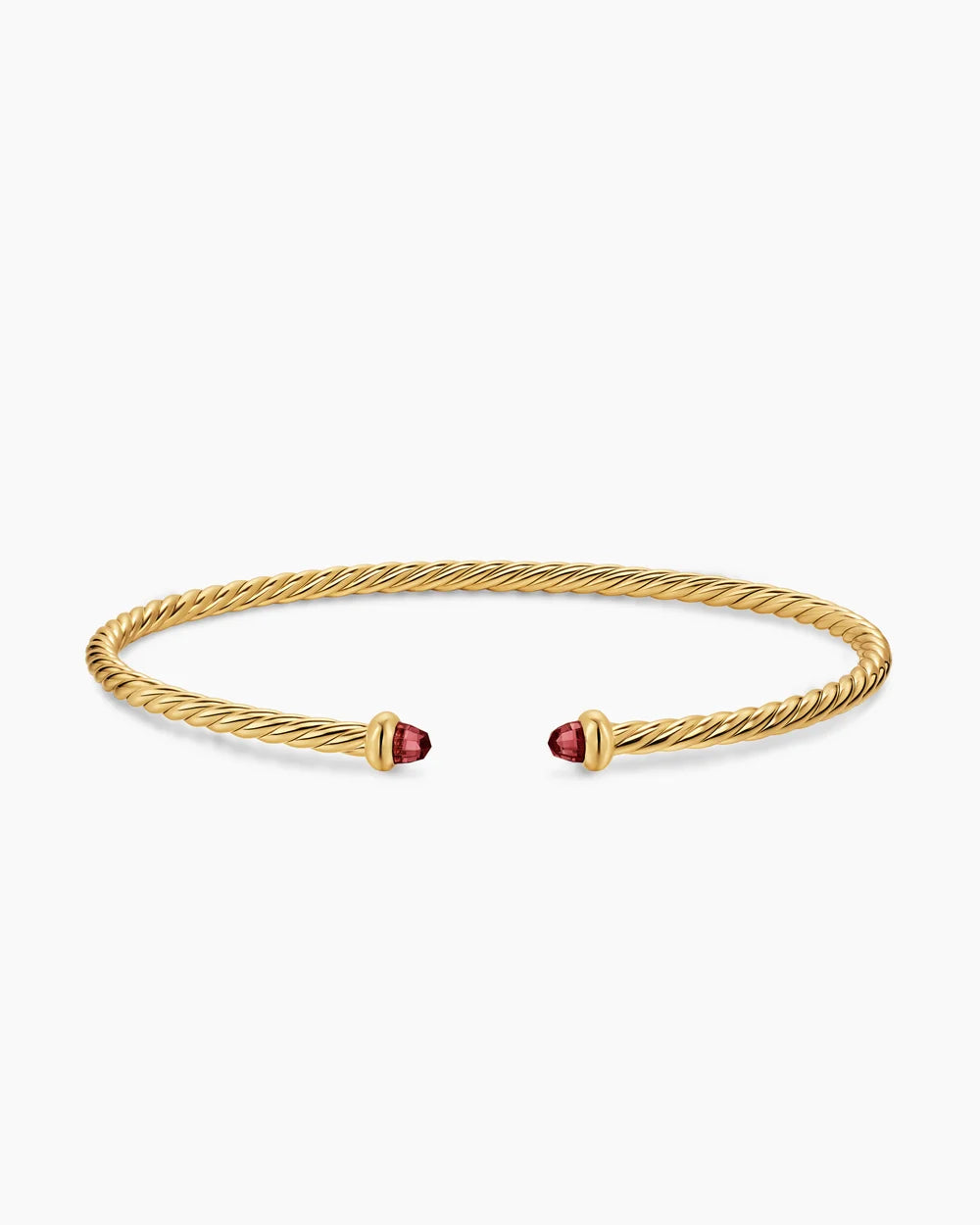 MICRO CABLESPIRA® FLEX BRACELET 18K Yellow Gold with Rhodolite Garnets, 2.6mm