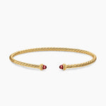 MICRO CABLESPIRA® FLEX BRACELET 18K Yellow Gold with Rhodolite Garnets, 2.6mm