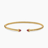 MICRO CABLESPIRA® FLEX BRACELET 18K Yellow Gold with Rhodolite Garnets, 2.6mm