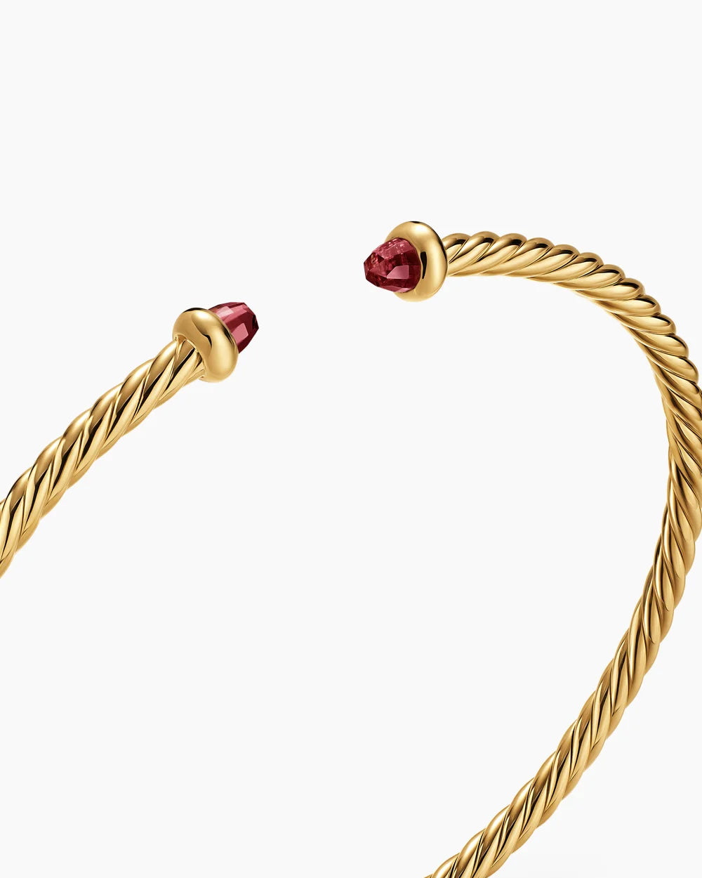 MICRO CABLESPIRA® FLEX BRACELET 18K Yellow Gold with Rhodolite Garnets, 2.6mm